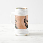 Orange Circles Giraffe ~ Stein Bierglas (Vorderseite Links)