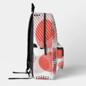 Orange Circles with Black Polka Dots pattern Bedruckter Rucksack (Links)