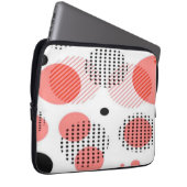 Orange Circles with Black Polka Dots pattern Laptopschutzhülle (Vorne Rechts)