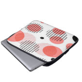 Orange Circles with Black Polka Dots pattern Laptopschutzhülle (Vorne Knopf)