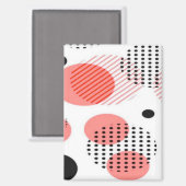 Orange Circles with Black Polka Dots pattern Magnet (Vorderseite/Rückseite)