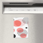 Orange Circles with Black Polka Dots pattern Magnet (In Situ (Geschirrspüler))
