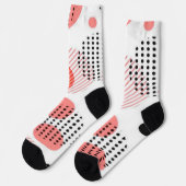 Orange Circles with Black Polka Dots pattern Socken (Linkes Detail)