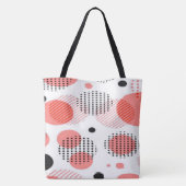 Orange Circles with Black Polka Dots pattern Tasche (Rückseite)