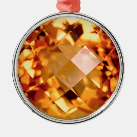 Orange Citrine Ornament Aus Metall (Vorne)