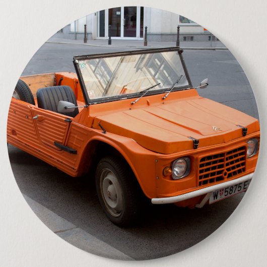 Orange Citroen Mehari Button (Vorderseite)