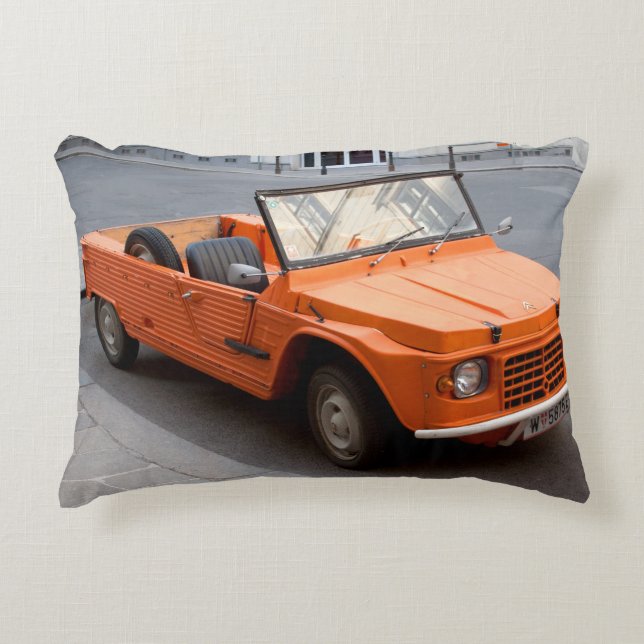 Orange Citroen Mehari Dekokissen (Vorderseite)