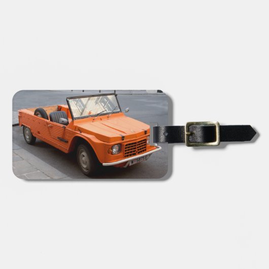 Orange Citroen Mehari Gepäckanhänger (Vorderseite horizontal)