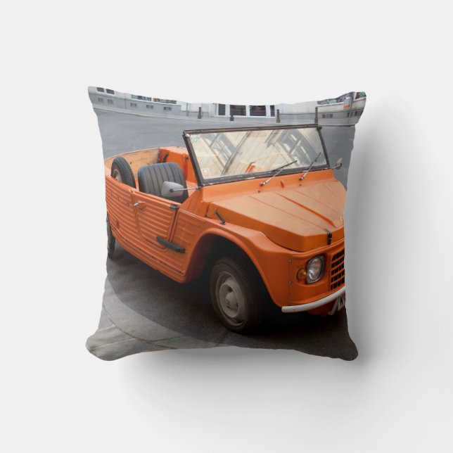 Orange Citroen Mehari Kissen (Vorderseite)