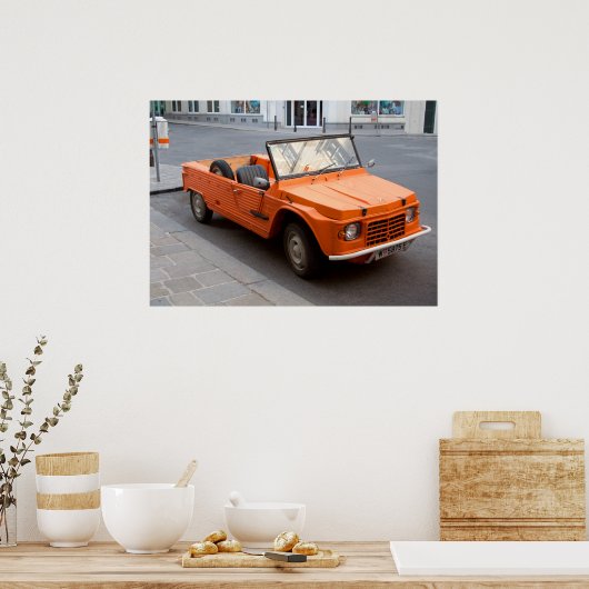 Orange Citroen Mehari Poster (Küche)