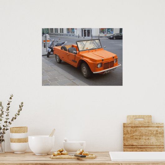 Orange Citroen Mehari Poster (Küche)