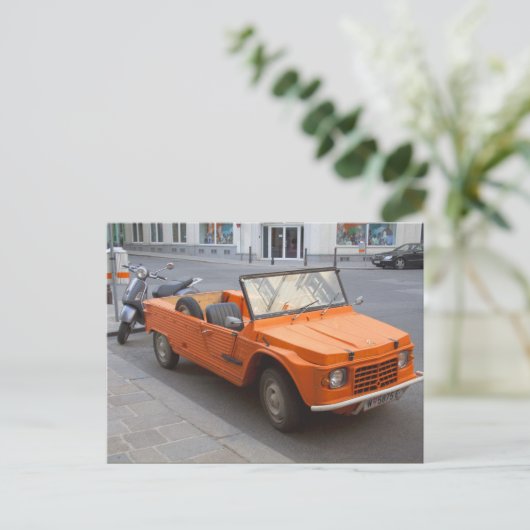 Orange Citroën Mehari Postkarte (Stehend Vorderseite)
