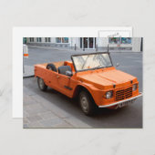 Orange Citroen Mehari Postkarte (Vorne/Hinten)