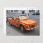 Orange Citroen Mehari Postkarte (Vorne/Hinten)