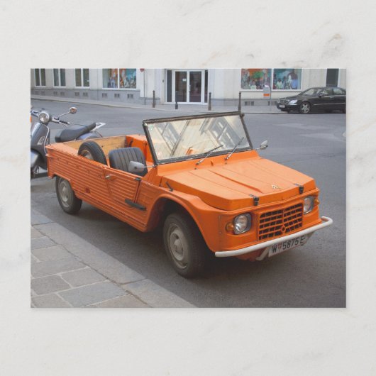 Orange Citroen Mehari Postkarte (Vorderseite)