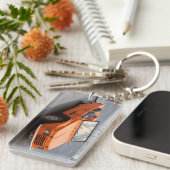 Orange Citroen Mehari Schlüsselanhänger (Vorderseite rechts)