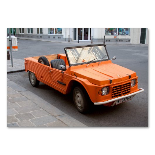 Orange Citroen Mehari Tischnummer (Vorderseite)