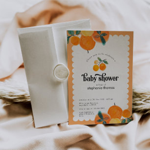 Orange Citrus Baby Dusche Einladung