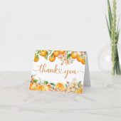 Orange Citrus Baby Dusche geklappt Danke Karten (Vorderseite)