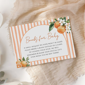Orange Citrus Baby Shower Bücher für Baby Begleitkarte