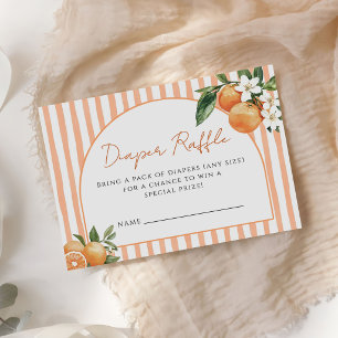 Orange Citrus Babyparty-Windelraffel Begleitkarte