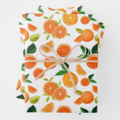 Orange Citrus Botanisches Muster Geschenkpapier Set (Beispiel)