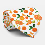 Orange Citrus Botanisches Muster Krawatte (Gerollt)