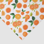 Orange Citrus Botanisches Muster Seidenpapier (Ausschnitt)