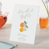 Orange Citrus Brautparty Custom Cards Geschenke Sockelschild (In Situ)