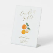 Orange Citrus Brautparty Custom Cards Geschenke Sockelschild (Vorderseite)
