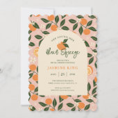 Orange Citrus Brautparty Einladung (Vorderseite)