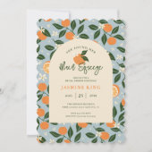 Orange Citrus Brautparty Einladung (Vorderseite)