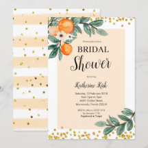 Orange Citrus Bridal Dusche Einladung