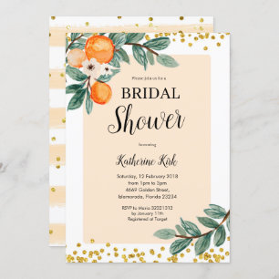 Orange Citrus Bridal Dusche Einladung