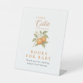 Orange Citrus Bücher für Babydusche Sockelschild (Vorderseite)