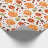 Orange Citrus Cinnamon Holiday Pattern Geschenkpapier (Ecke)