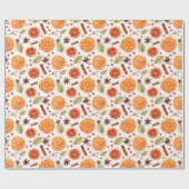 Orange Citrus Cinnamon Holiday Pattern Geschenkpapier (Flach)