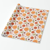 Orange Citrus Cinnamon Holiday Pattern Geschenkpapier (Ungerollt)
