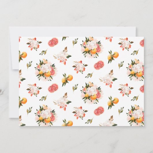 Orange Citrus Floral Botanical | Windelrumpf Einladung (Rückseite)