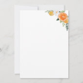 Orange Citrus Floral Minimales Brautparty Einladung (Rückseite)