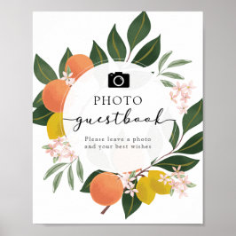 Orange Citrus Foto Guestbook-Zeichen Poster