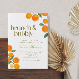 Orange Citrus Frucht Brautparty Brunch Bubbly Einladung