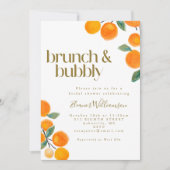 Orange Citrus Frucht Brautparty Brunch Bubbly Einladung (Vorderseite)