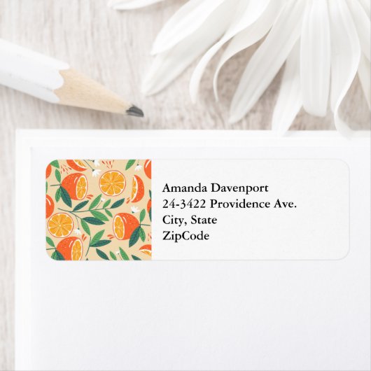 Orange Citrus Frucht Retro Muster (Insitu)