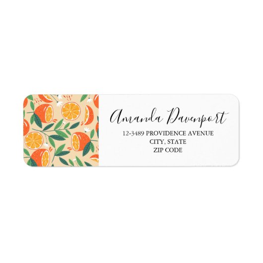 Orange Citrus Frucht Retro Muster (Vorne)