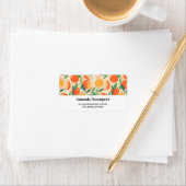 Orange Citrus Frucht Retro Muster Adressaufkleber (Insitu)