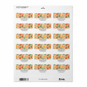 Orange Citrus Frucht Retro Muster Adressaufkleber (Vorne)