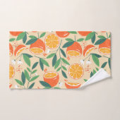 Orange Citrus Frucht Retro Muster Badhandtuch Set (Handtuch)