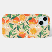 Orange Citrus Frucht Retro Muster Case-Mate iPhone Hülle (Rückseite (Horizontal))