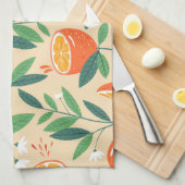 Orange Citrus Frucht Retro Muster Geschirrtuch (Viertel Falte)